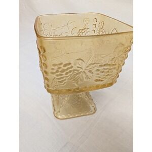 Indiana Glass Co. Candy Dish Vintage Amber Pressed Glass Vintage